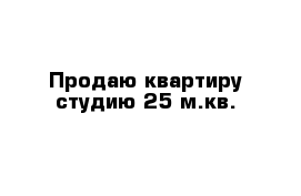 Продаю квартиру студию 25 м.кв.